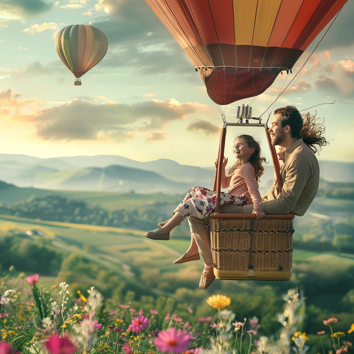 Soaring High with Dad: A Sunset Adventure in a Hot Air Balloon