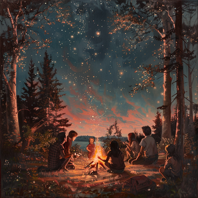 Campfire Serenity Under a Starry Sky