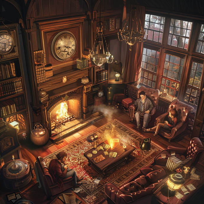 Cozy Library Gathering: A Warm and Inviting Scene