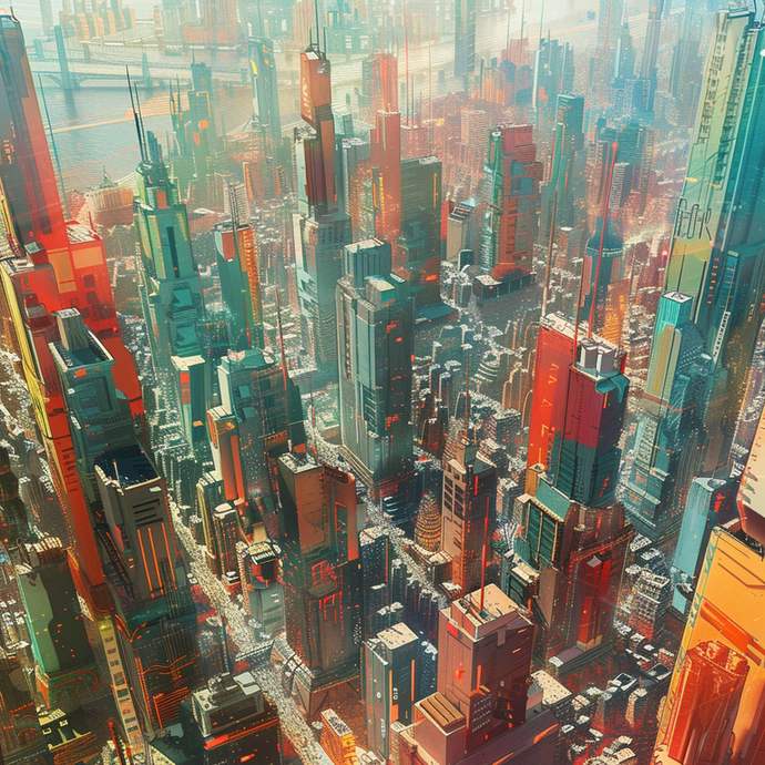 A Futuristic Cityscape Bursting with Life