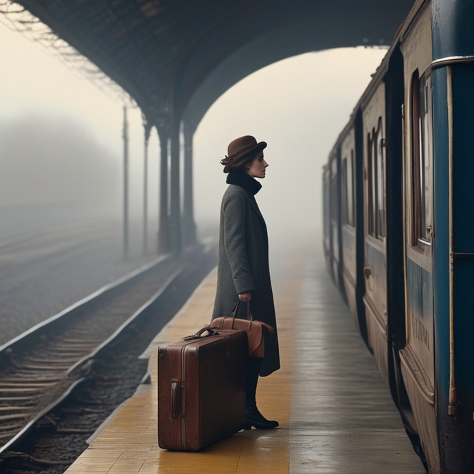 Lost in the Fog: A Moment of Melancholy on the Platform