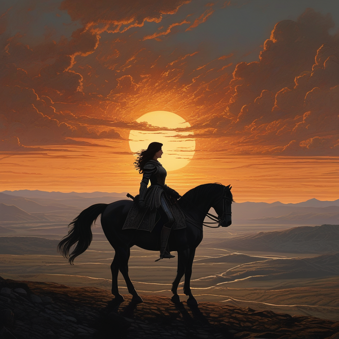 Silhouetted Against the Sunset: A Lone Warrior’s Journey