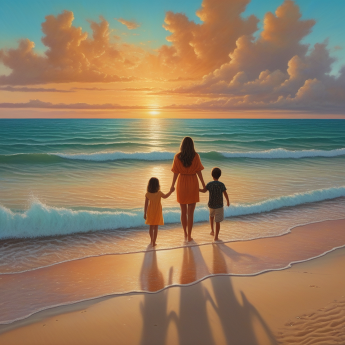 Sunset Serenity: A Family’s Moment of Tranquility