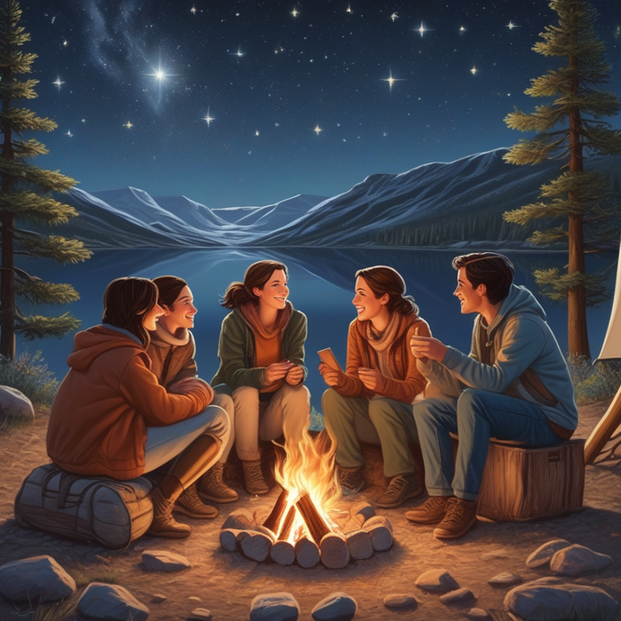 Campfire Tales Under a Starry Sky