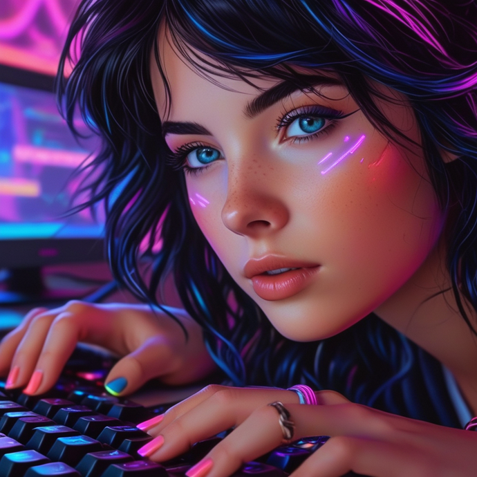 Neon Dreams: A Cyberpunk Portrait