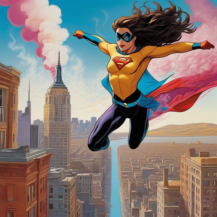 Soaring High: A Superhero Takes Flight