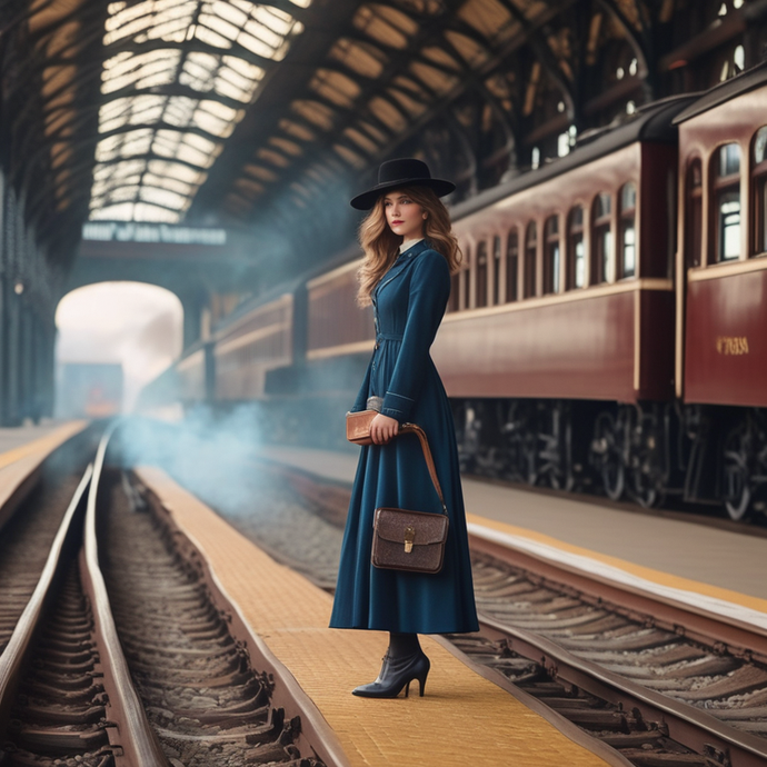 A Moment of Vintage Elegance on the Platform