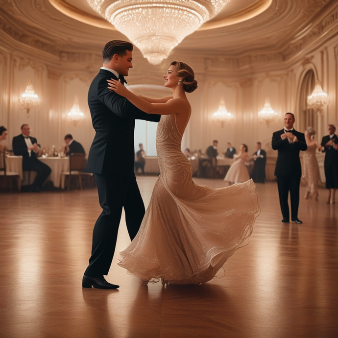 Elegant Romance: A Timeless Dance in the Opulent Ballroom