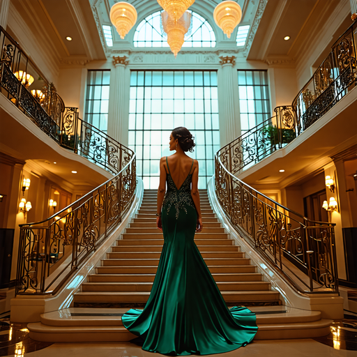 A Glimpse of Elegance: Mystery and Glamour on a Grand Staircase