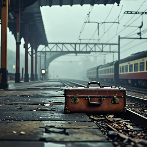 Lost in the Mist: A Vintage Suitcase Whispers of Journeys Past