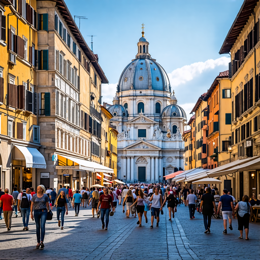 Vibrant City Life: A European Street Scene