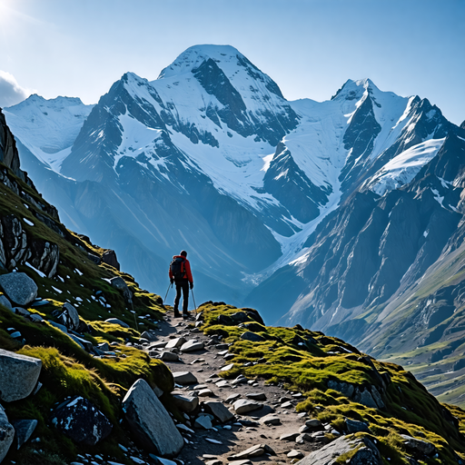 A Hiker’s Journey Through Majestic Peaks