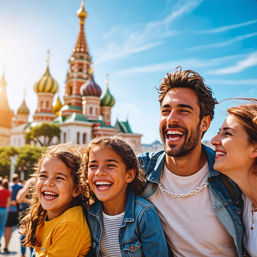 Family Fun in Moscow: Capturing Joy at St. Basil’s Cathedral