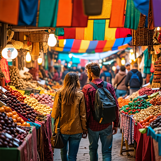 Lost in the Market’s Tapestry: A Couple’s Journey Unveiled