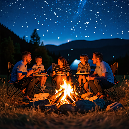 Campfire Tales Under a Starry Sky