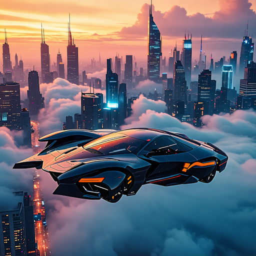 Soaring into the Future: A Dreamy Sunset Flight