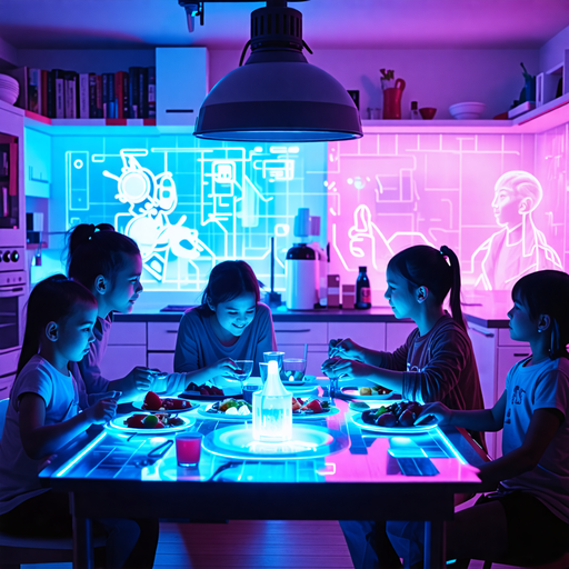 Neon Dreams: A Futuristic Kitchen Adventure