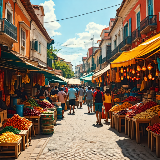 A Vibrant Street Market in a European City