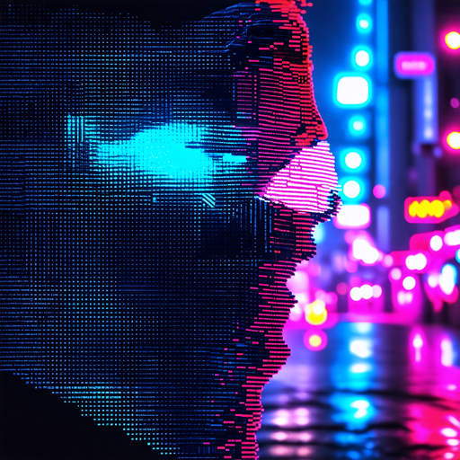 Pixelated Identity in a Neon City