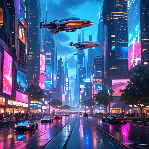 A Futuristic Cityscape Brimming with Life