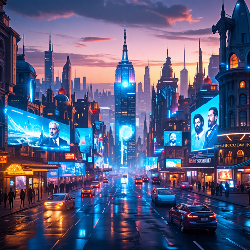 Neon Dreams: A Futuristic Cityscape at Dusk