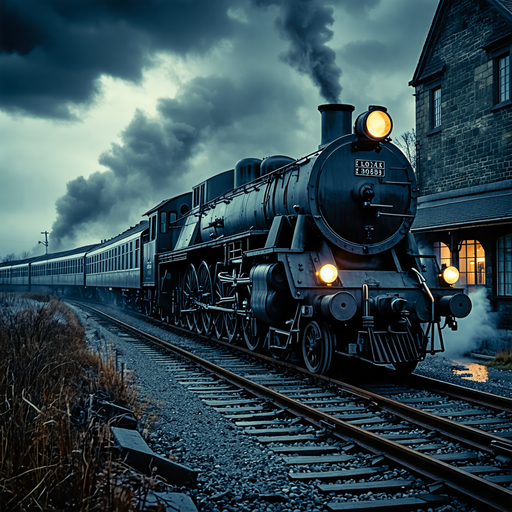 Nostalgic Steam Train Chugs Through Dramatic Skies