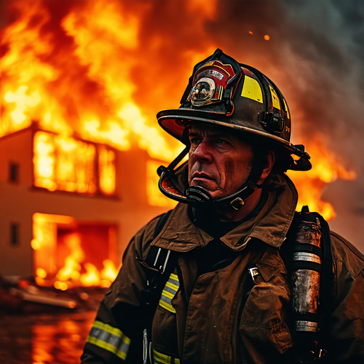 Firefighter Faces the Blaze with Unwavering Determination