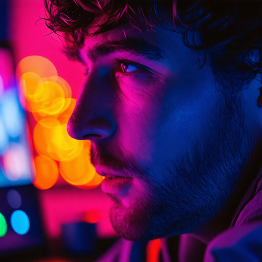 Lost in the Neon Glow: A Portrait of Intrigue