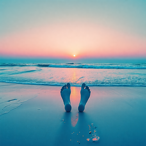 Sunset Serenity: Feet in the Sand