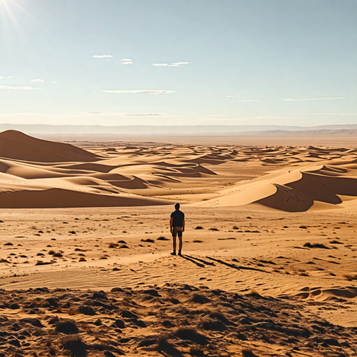 A Moment of Solitude in the Vast Desert