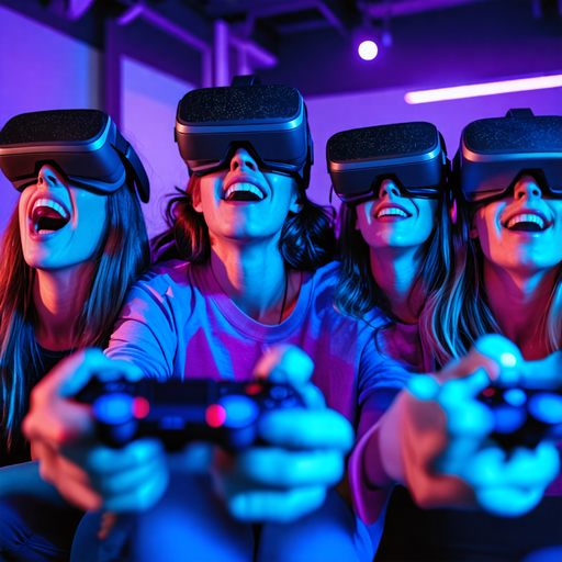 VR Fun: Laughter and Excitement in a Futuristic World