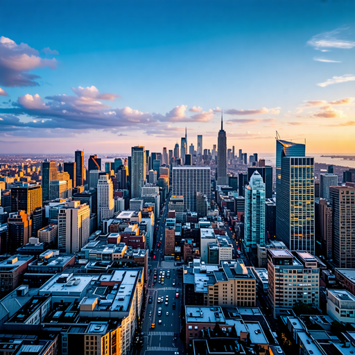 Golden Hour Skyline: A Tranquil Urban Oasis