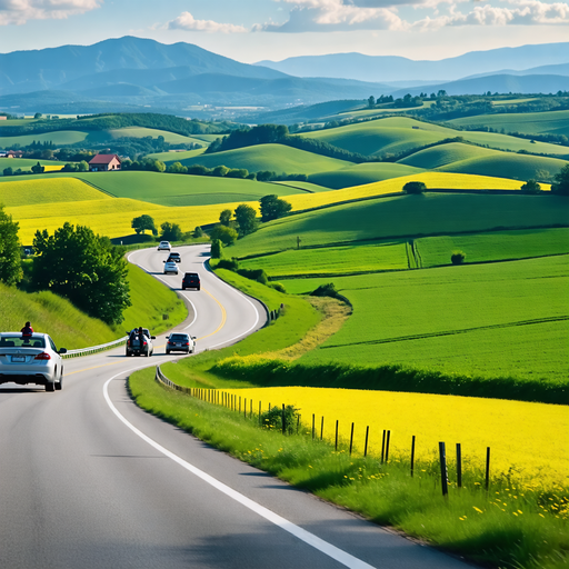 Tranquil Journey Through Rolling Hills