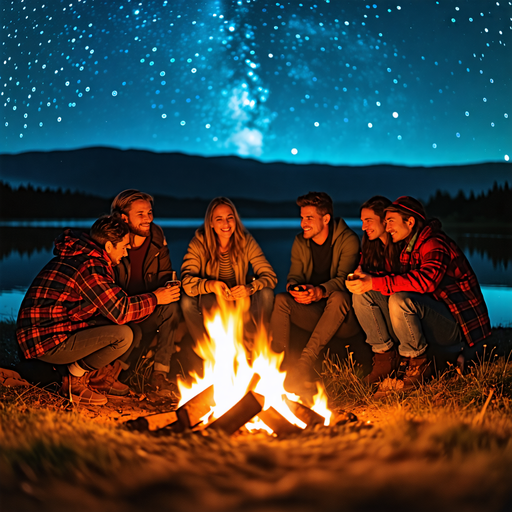 Campfire Nights Under a Starry Sky