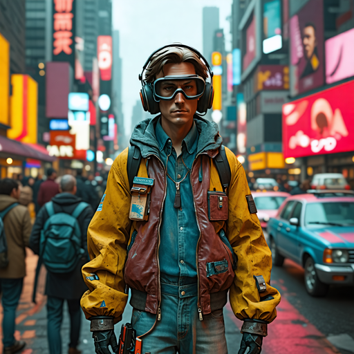 Lost in the Neon Maze: A Cyberpunk Wanderer