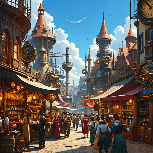 A Whimsical Steampunk Marketplace Comes to Life