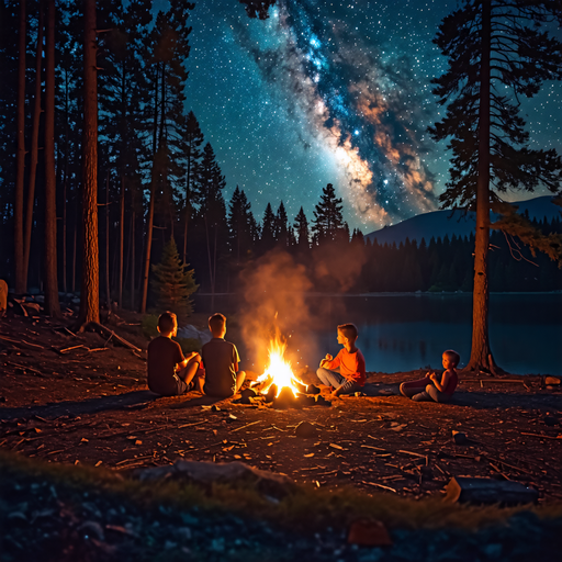 Campfire Serenity Under the Milky Way