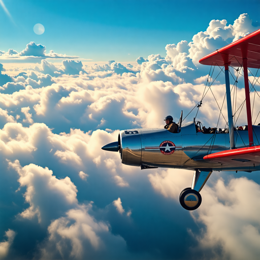 Soaring Through Time: A Vintage Biplane Takes Flight