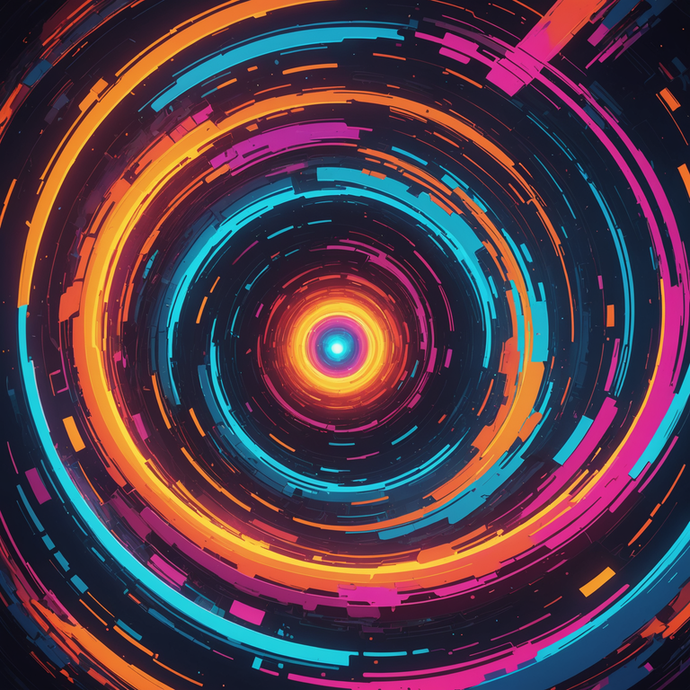 Vibrant Concentric Circles: A Futuristic Symphony of Motion