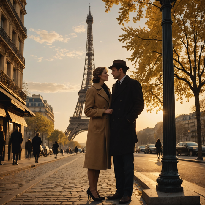 Parisian Romance at Sunset