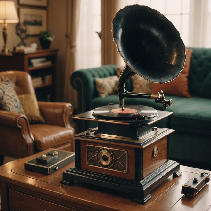 A Timeless Melody: Vintage Gramophone Captures the Essence of Nostalgia