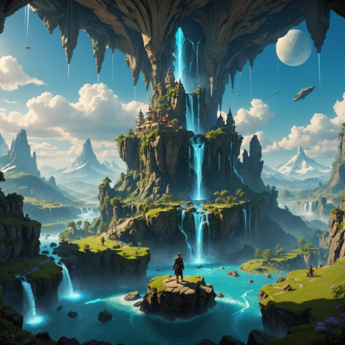 Dreamlike Waterfall in a Fantastical Landscape