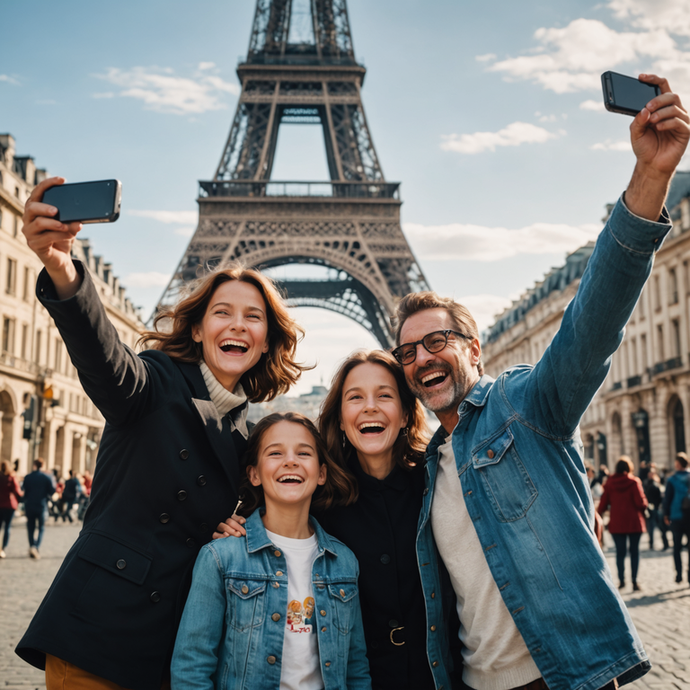 Eiffel Tower Selfie: A Family’s Parisian Joy