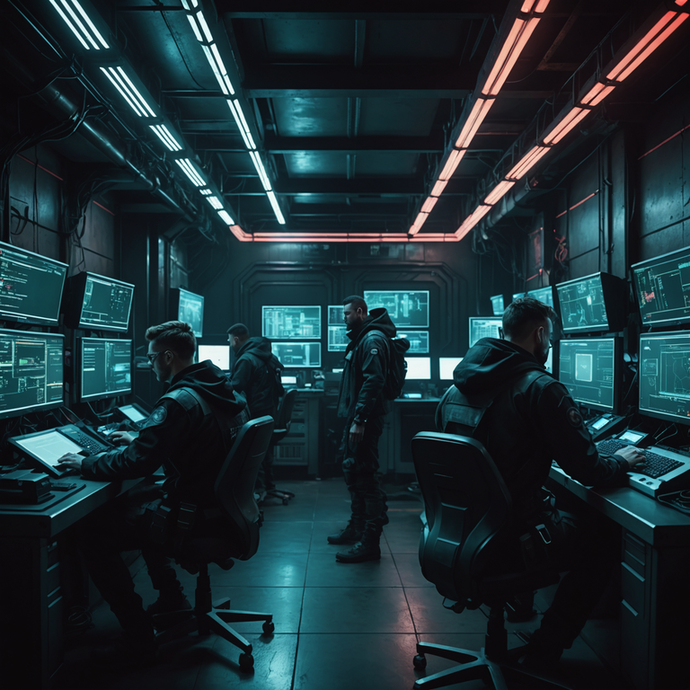 Cyberpunk Control Room: Where Technology Meets Tension