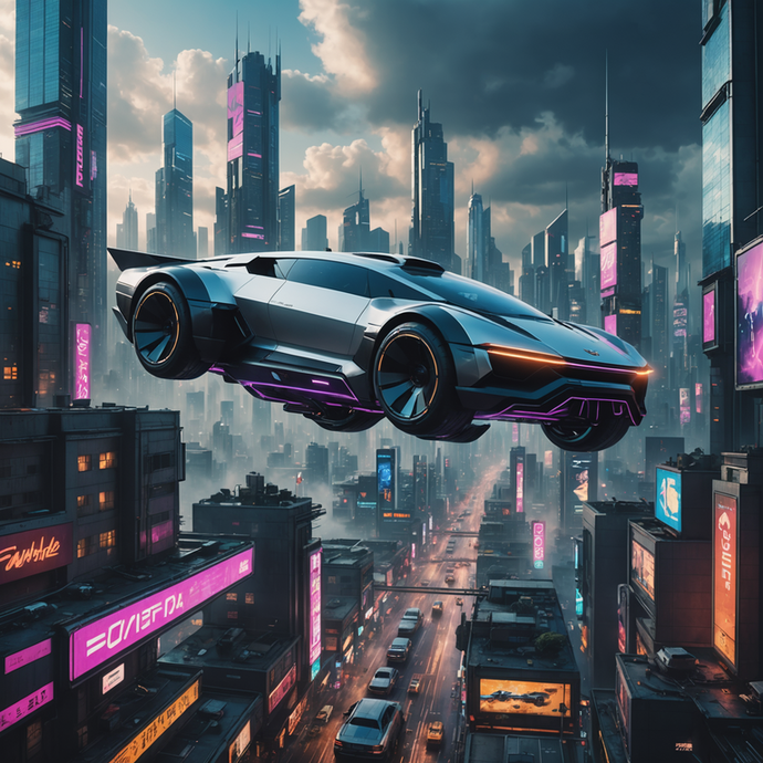 Flying High in a Cyberpunk Cityscape