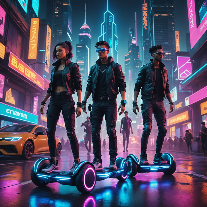 Neon Nights: Hoverboarding Through a Cyberpunk City