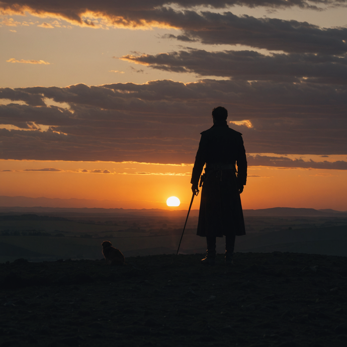 Silhouetted Against the Sunset: A Moment of Contemplation