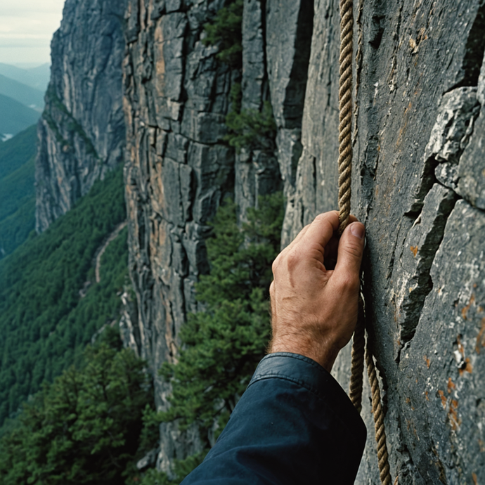 On the Edge: A Climber’s Focus in the Face of Danger