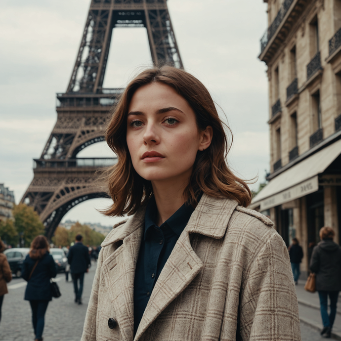 Lost in Parisian Dreams: A Moment of Longing at the Eiffel Tower