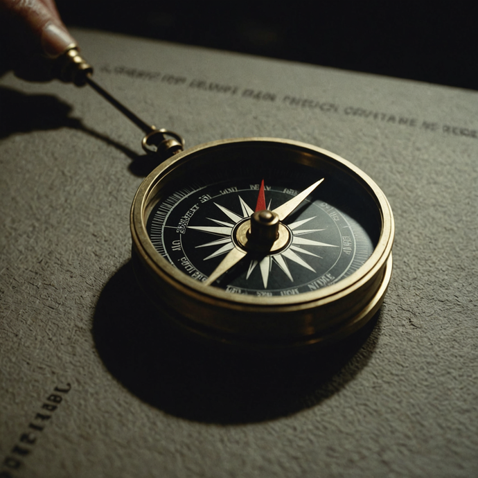 Timeless Elegance: A Compass’s Shadowed Tale